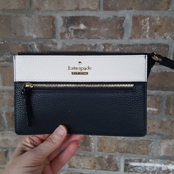 kate spade Handbags - Kate Spade Black and Nude Leather Clutch